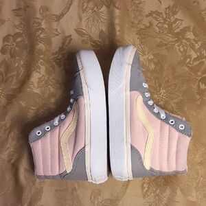VANS Sk8-Hi Stylish Pink and Gray Kids Shoes Size 1.0